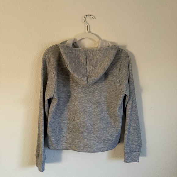 E Hyphen World Gallery Peace Lightweight Cropped Heather Gray Hoodie - Picture 2 of 5